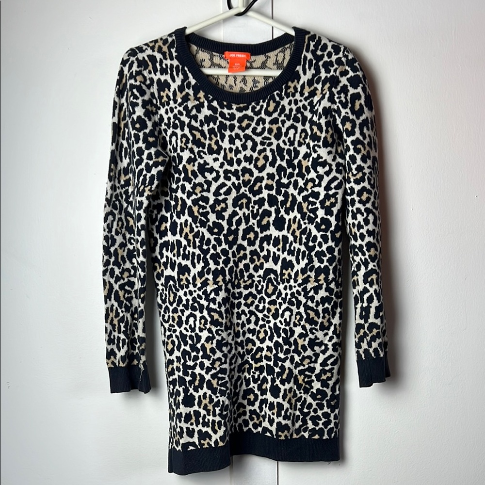 JOE FRESH Animal Print Knit Sweater Dress